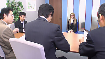 After The Interview, A Japanese Teen Enjoys A Rough Blowjob And Rough Fucking