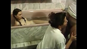 Papa Gets Soaked In The Tub With A Young Amateur