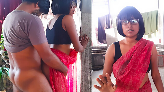 Malkin'S Wild Ride - Indian Bhabi In Red Saree Gets Creampied