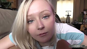 Petite Blonde Teen Enjoys Cock In Her Mouth And Pussy