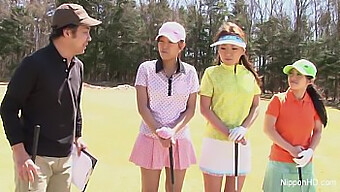 Japanese Golfers Get Fucked And Cum On Their Faces