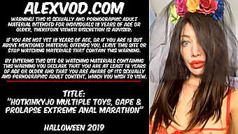 Hotkinkyjo'S Halloween Anale Marathon Met Extreme Gaping En Handjob