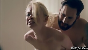 Teen (18+) Gets Dominated By Daddy In Rough Blowjob Scene