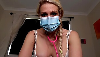 Doctor Mommy'S Glove Play With Australian Blonde Jessie Lee