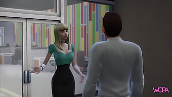 Anime Sex In The Office: Blonde Babe Offers Her Pussy