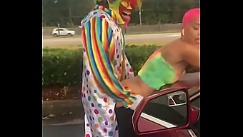 Ebony Girl Jasamine Banks Gets Fucked In Public By Gibby The Clown